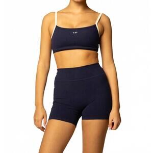 NEW 437 micro bra in navy-crème